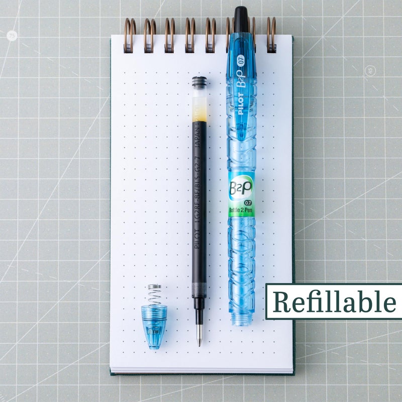 PILOT B2P Colors - Bottle to Pen Refillable & Retractable Rolling Ball Gel Pen Made From Recycled Bottles, Fine Point, Assorted Color G2 Inks, 5-Pack (36621) - Image 3